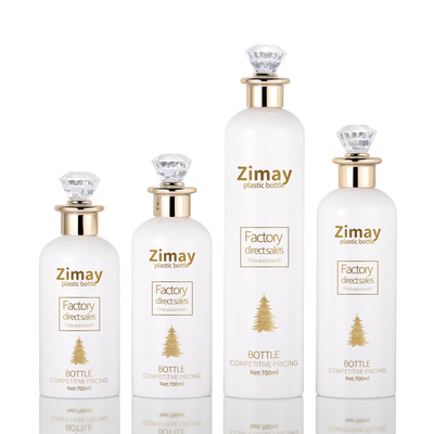 ANIMAL FAMILIER de haute qualité autour des bouteilles en plastique de shampooing de lotion d'emballage cosmétique privé d'air vide blanc de monolevier avec Diamond Cap