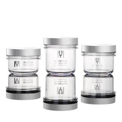 pots 50ml en plastique vides avec des couvercles, conteneurs en plastique transparents de beauté