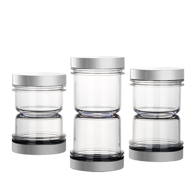 pots 50ml en plastique vides avec des couvercles, conteneurs en plastique transparents de beauté