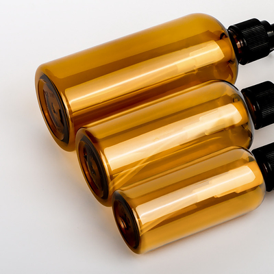 Conteneurs en plastique vides de cosmétiques de 200ml 300ml empaquetant Amber Shampoo Lotion Pump Bottle de luxe