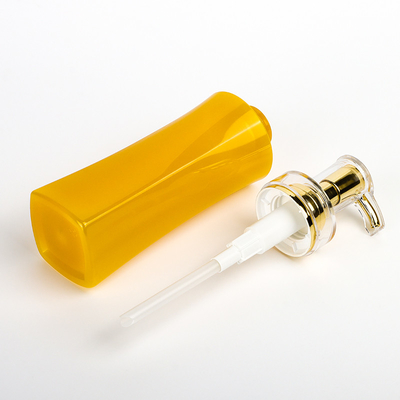Bouteilles de empaquetage cosmétiques vides faites sur commande blanches en plastique de luxe faites sur commande de lotion de shampooing du beurre 350ml de corps d'or