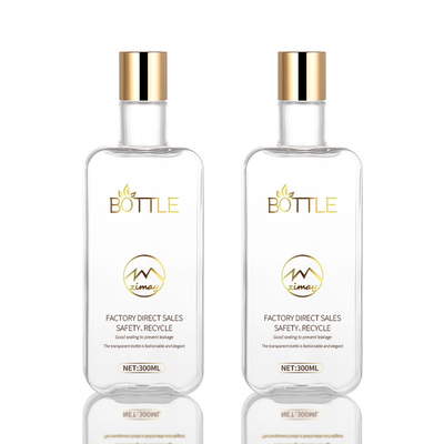 Bouteille en plastique de chapeau de disque 300ml privé d'air comprimable avec le couvercle à visser d'or