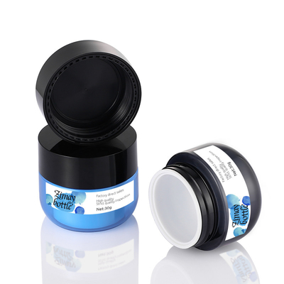 L'emballage crème noir cognent réutilisable rechargeable pour des lotions et écrèment 4 onces