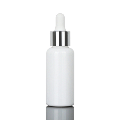 Bouteille cosmétique argentée 50ml de compte-gouttes pour le diamètre de l'huile essentielle 34mm
